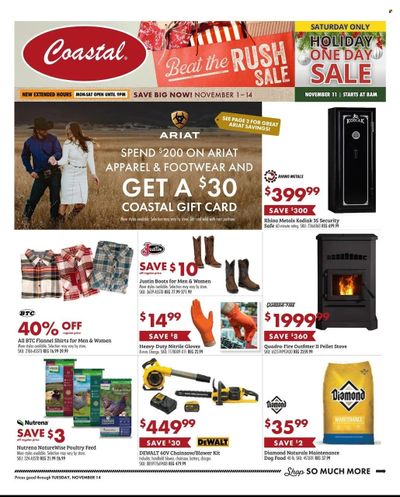 Coastal Farm & Ranch Weekly Ad Flyer Specials November 1 to November 14, 2023