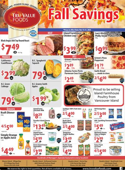 Tru Value Foods Flyer November 15 to 21