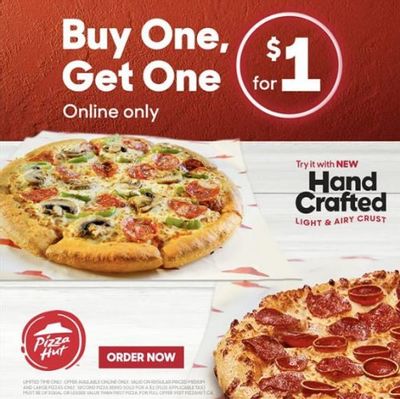 Pizza Hut Canada: Buy One Medium or Large Pizza at Regular Price and Get a Second One for $1