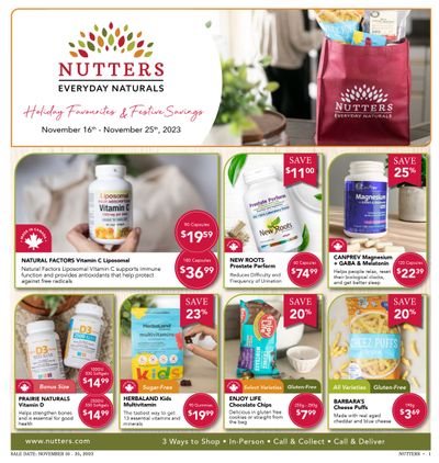Nutters Everyday Naturals Flyer November 16 to 25