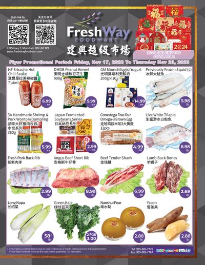 FreshWay Foodmart Flyer November 17 to 23