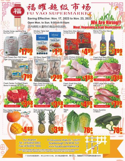 Fu Yao Supermarket Flyer November 17 to 23