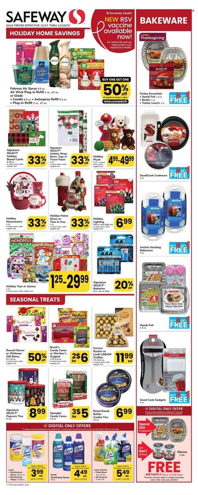 Safeway (MD, VA) Weekly Ad Flyer Specials November 17 to November 23, 2023