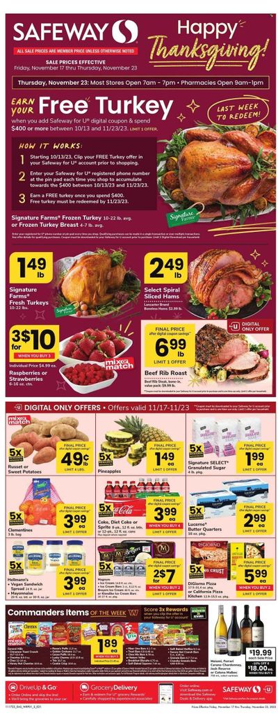 Safeway (DC) Weekly Ad Flyer Specials November 17 to November 23, 2023