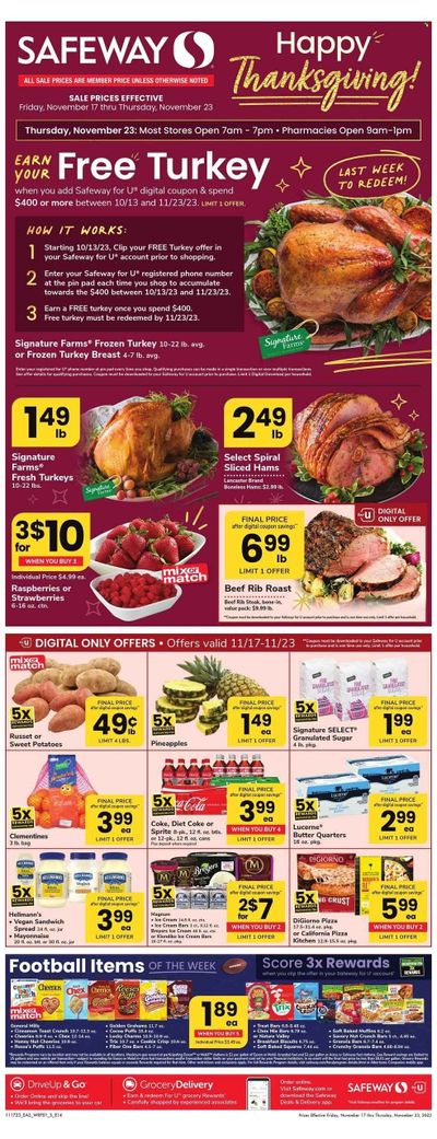 Safeway (MD) Weekly Ad Flyer Specials November 17 to November 23, 2023