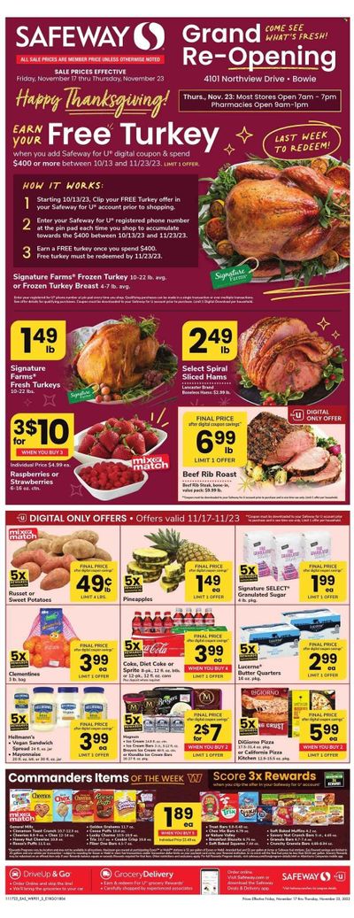 Safeway (MD) Weekly Ad Flyer Specials November 17 to November 23, 2023