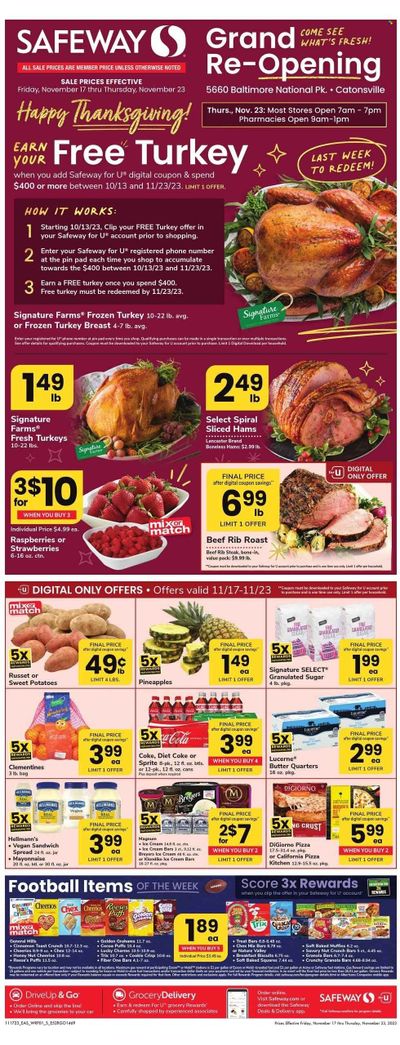 Safeway (MD) Weekly Ad Flyer Specials November 17 to November 23, 2023