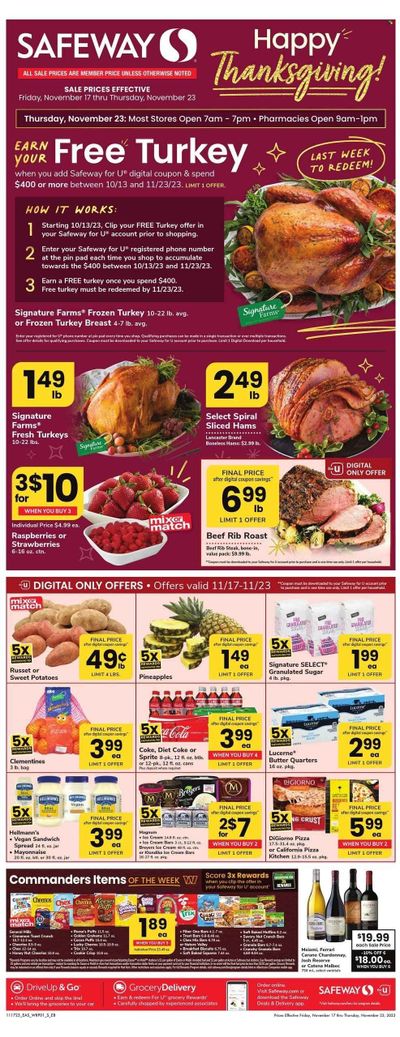 Safeway (MD) Weekly Ad Flyer Specials November 17 to November 23, 2023