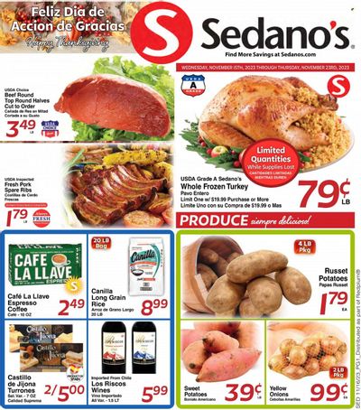 Sedano's (FL) Weekly Ad Flyer Specials November 15 to November 23, 2023
