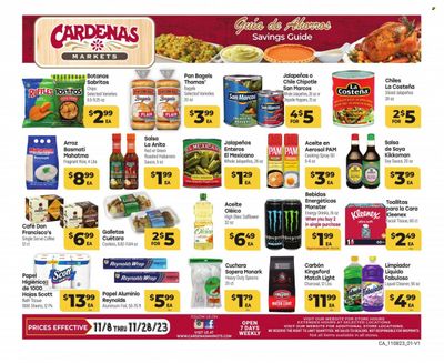 Cardenas (CA, NV) Weekly Ad Flyer Specials November 8 to November 28, 2023