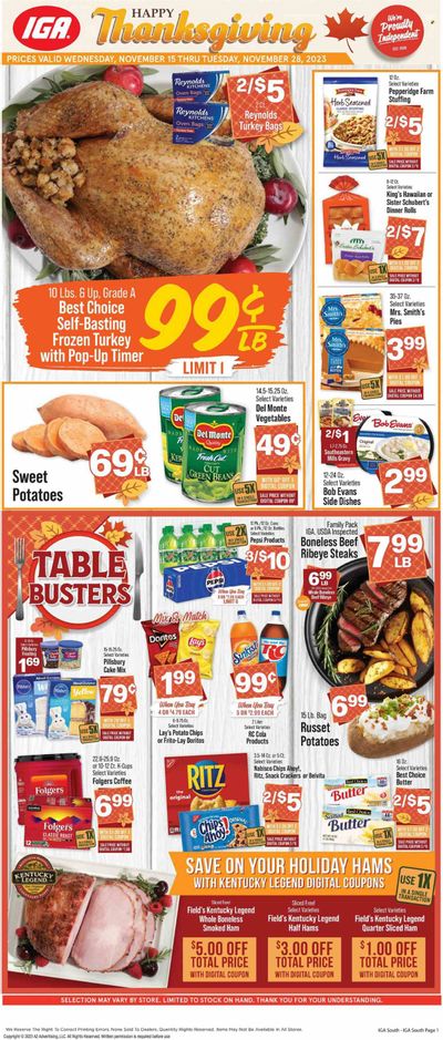 IGA (KY) Weekly Ad Flyer Specials November 15 to November 28, 2023