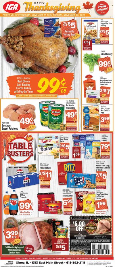 IGA (IL) Weekly Ad Flyer Specials November 15 to November 21, 2023