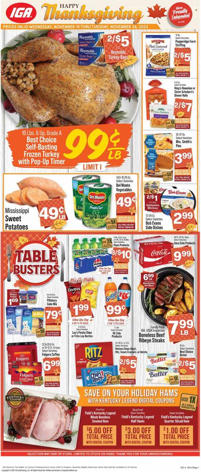 IGA (KY) Weekly Ad Flyer Specials November 15 to November 21, 2023