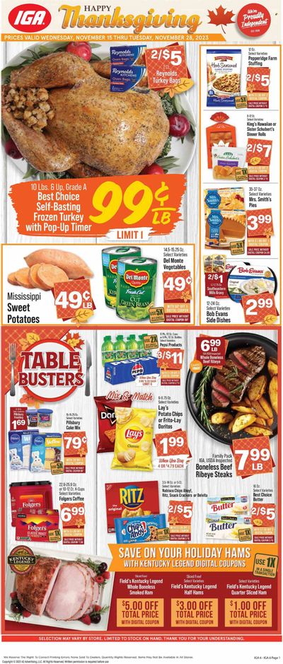IGA (TN) Weekly Ad Flyer Specials November 15 to November 21, 2023