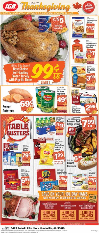 IGA (AL) Weekly Ad Flyer Specials November 15 to November 21, 2023