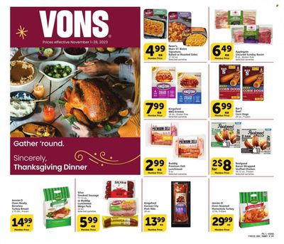 Vons (CA) Weekly Ad Flyer Specials November 1 to November 28, 2023