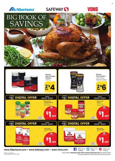 Vons (NV) Weekly Ad Flyer Specials October 25 to November 28, 2023