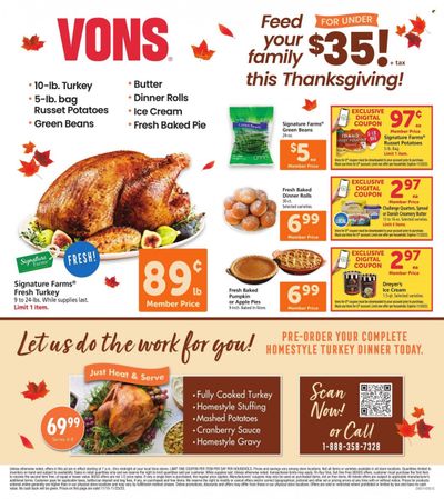 Vons (CA) Weekly Ad Flyer Specials November 15 to November 23, 2023 Vons (CA) Weekly Ad Flyer Specials November 15 to November 23, 2023