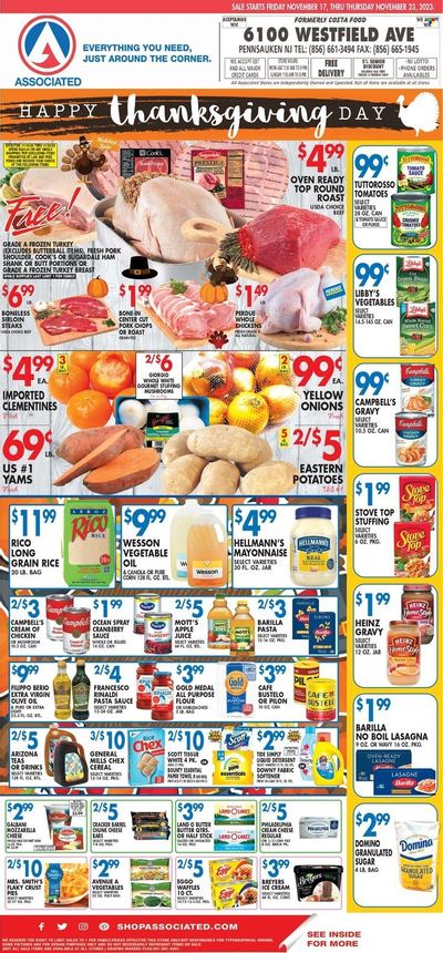 Associated Supermarkets (NY) Weekly Ad Flyer Specials November 17 to November 23, 2023