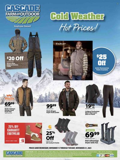 Cascade Farm And Outdoor (OR, WA) Weekly Ad Flyer Specials November 15 to November 21, 2023