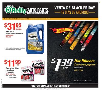 O'Reilly Auto Parts Weekly Ad Flyer Specials November 15 to November 28, 2023