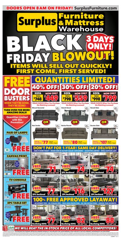 Surplus Furniture & Mattress Warehouse (St. John's, Corner Brook, Grand Falls Windsor) Flyer November 20 to 26