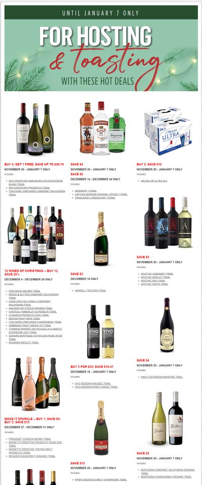 Alcool NB Liquor Flyer November 20 to January 7