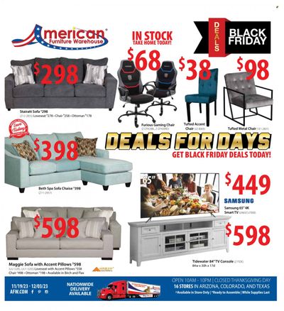 American Furniture Warehouse (AZ, CO, TX) Weekly Ad Flyer Specials November 19 to December 3, 2023