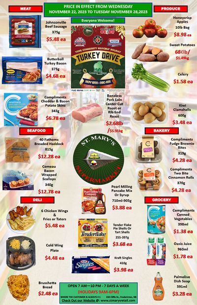 St. Mary's Supermarket Flyer November 22 to 28
