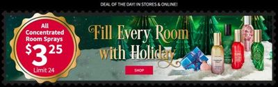 Bath & Body Works Canada Black Friday Deal of The Day: Concentrated Room Sprays $3.25 + More