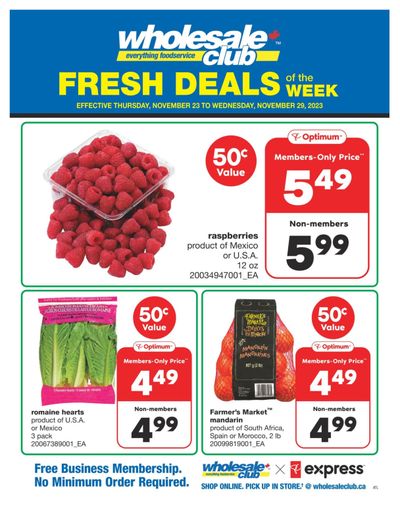 Wholesale Club (Atlantic) Fresh Deals of the Week Flyer November 23 to 29