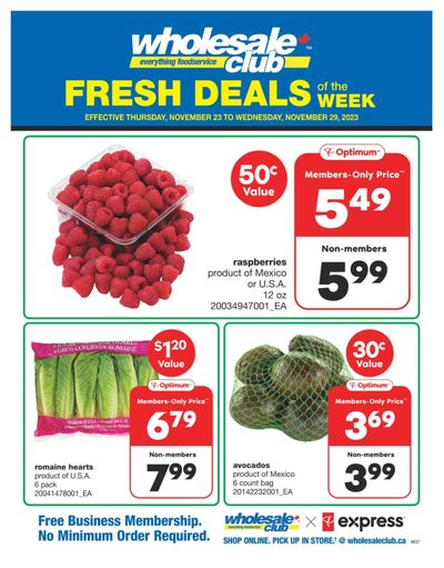 Wholesale Club (West) Fresh Deals of the Week Flyer November 23 to 29