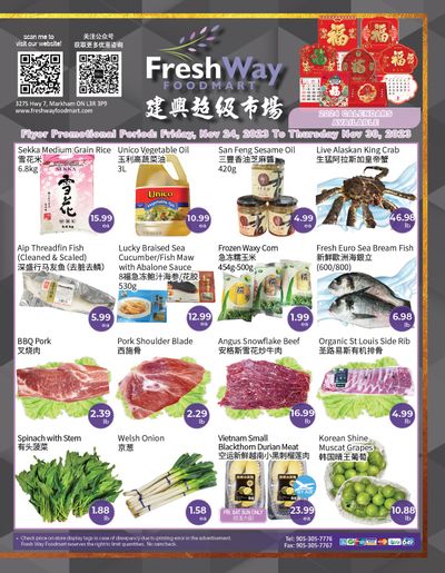 FreshWay Foodmart Flyer November 24 to 30