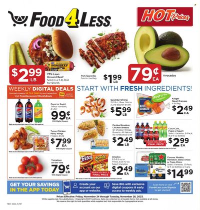 Food 4 Less (IN) Weekly Ad Flyer Specials November 24 to November 28, 2023