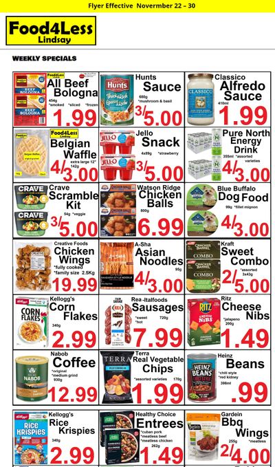 Food 4 Less (Lindsay) Flyer November 22 to 30