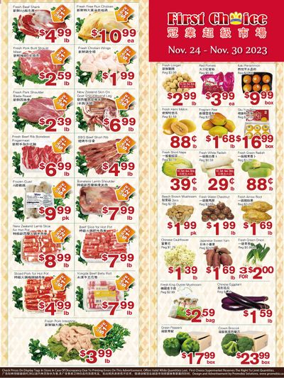 First Choice Supermarket Flyer November 24 to 30