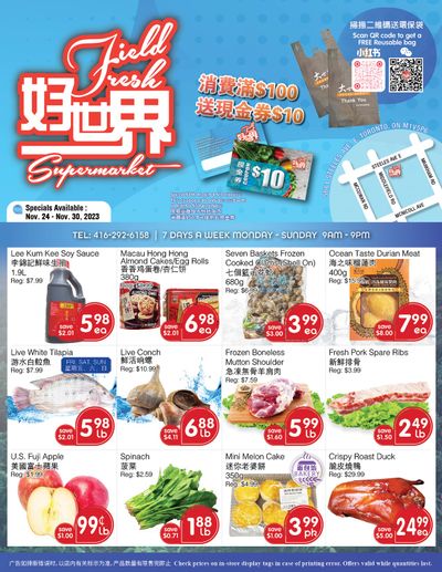 Field Fresh Supermarket Flyer November 24 to 30