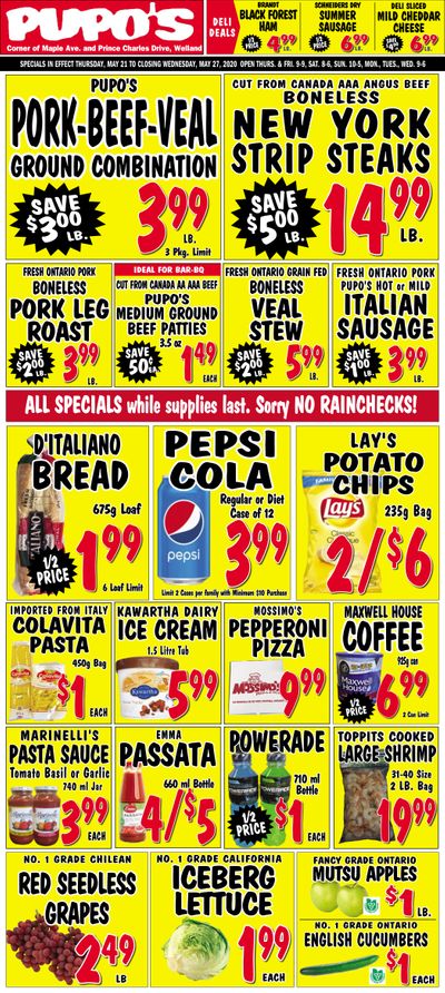 Pupo's Food Market Flyer May 21 to 27