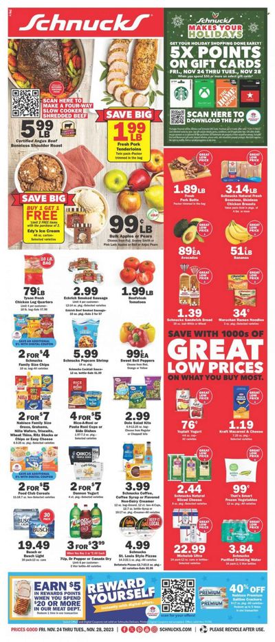 Schnucks (IA, IL, IN, MO) Weekly Ad Flyer Specials November 24 to November 28, 2023