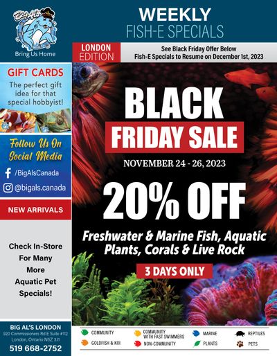 Big Al's (London) Weekend Specials November 24 to 26
