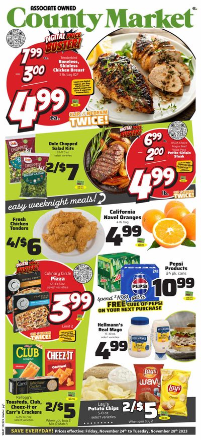 County Market (IL, IN, MO) Weekly Ad Flyer Specials November 24 to November 28, 2023