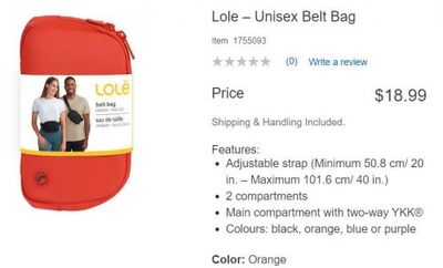 Costco Canada Black Friday Offers: Lole Belt Bags $18.99 *Online Exclusive*