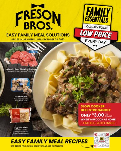 Freson Bros. Family Essentials Flyer December 1 to 28