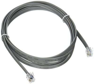 C2G 09598 RJ12 6P6C Straight Modular Cable, Silver (7 Feet, 2.13 Meters) $4 (Reg $6.06)
