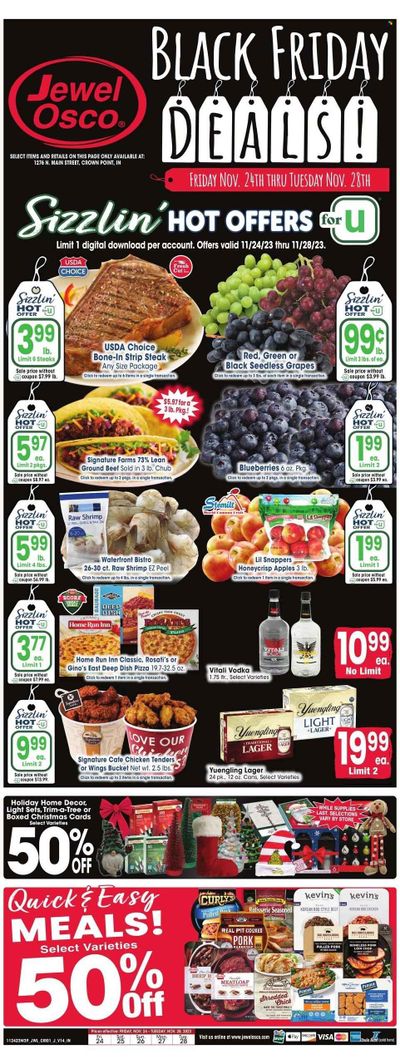 Jewel Osco (IN) Weekly Ad Flyer Specials November 24 to November 28, 2023