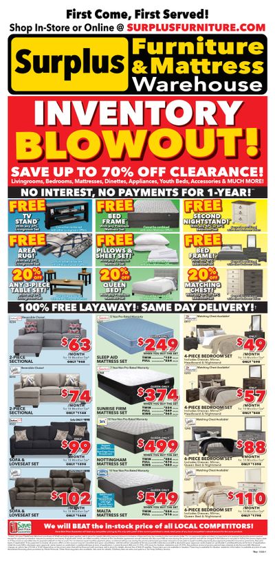 Surplus Furniture & Mattress Warehouse (Thunder Bay) Flyer November 27 to December 17