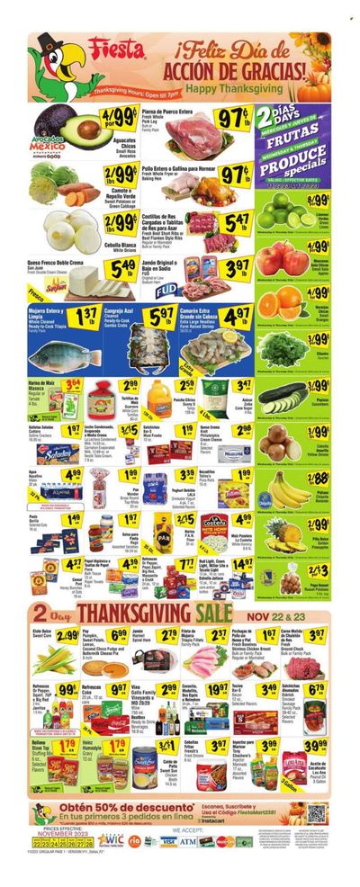 Fiesta Mart (TX) Weekly Ad Flyer Specials November 22 to November 28, 2023