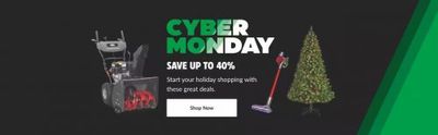 Canadian Tire Cyber Monday Sale: Save up to 40% + Get $40 Bonus CT Money When You Spend $200 or More Online Only