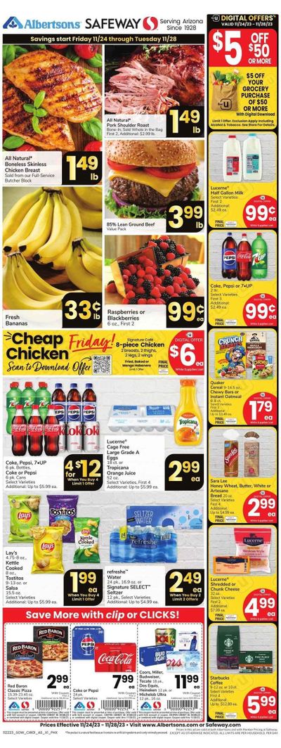 Safeway (AZ) Weekly Ad Flyer Specials November 24 to November 28, 2023