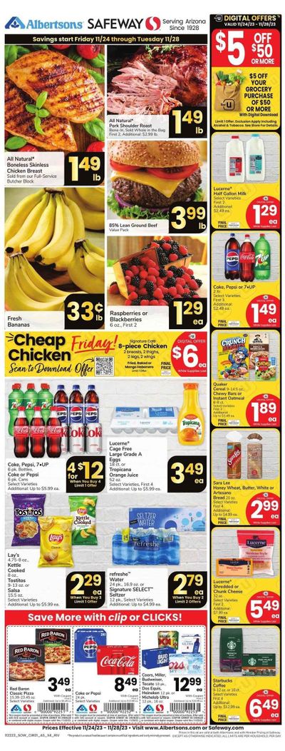 Safeway (AZ) Weekly Ad Flyer Specials November 24 to November 28, 2023